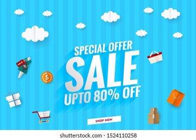 Sale Discount background for the online store. Banner colorful design