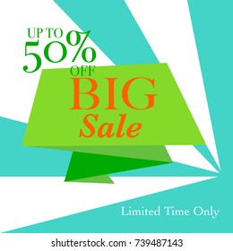 Sale discount background for store, online shop. 50% off discount promotion sale
