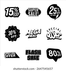 Sale And Discount Badges Vector Illustration For Marketing Promotions And Retail Advertising