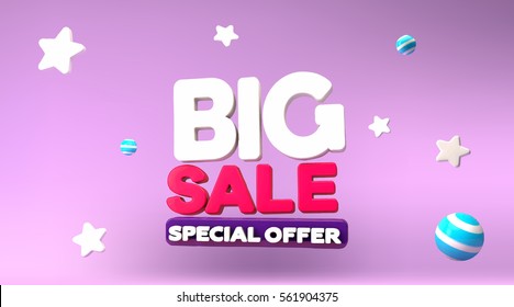 Sale Discount banner design for the  shop, promotional leaflet, promotion,on line store. Vector illustration. Render.
