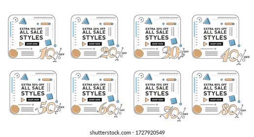 Sale Discount Banner. Discount offer price tag.  Vector Modern Sticker Illustration.
