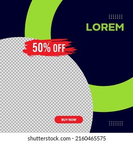 sale discount banner template, shopping ecommerce promotion advertising vector