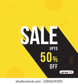 Sale discount banner template, Web banner, Vector template, Design for multiple use