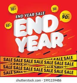 Sale discount end of year.Vector illustration