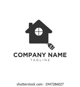 for sale discount home house real estate logo design vector