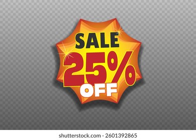 Sale and discount icon, percentage discount banner.