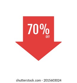 Sale discount icon. Special offer price signs, Discount 70% OFF