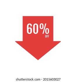 Sale discount icon. Special offer price signs, Discount 60% OFF