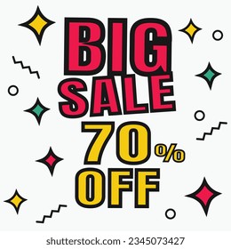 Sale discount icon. Special offer BIG Sale price signs, Discount 70% OFF
