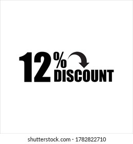 Sale discount icons. Special offer price signs.12 percent Discount Icon symbols. Vector