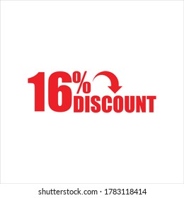 
Sale discount icons. Special offer price signs.16 percent Discount Icon 
symbols. Vector