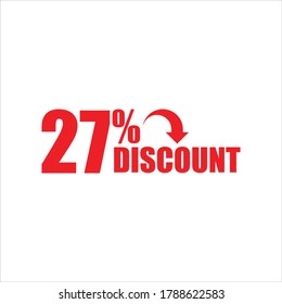 
Sale discount icons. Special offer price signs.27 percent Discount Icon symbols. Vector