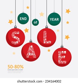 Sale Discount Icons Styled .christmas ball Advertising Tag Banners. Vector