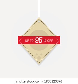 Sale discount label up to 95 off Vector