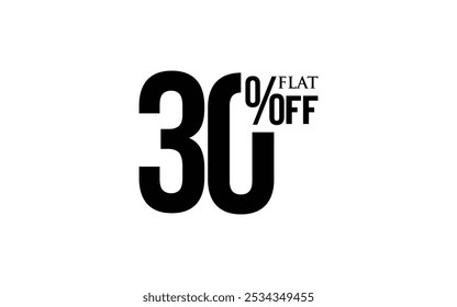 Etiqueta de descuento de venta. Sello de promoción de venta de forma étnica. Precio Flat 30% Off Tag. Etiqueta de venta en blanco y negro.