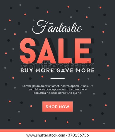 Sale, discount, online shopping banner, newsletter template, vector illustration
