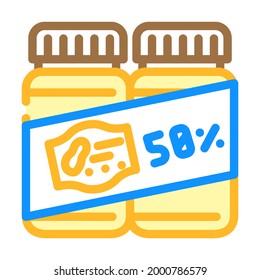 sale discount peanut butter bottles color icon vector. sale discount peanut butter bottles sign. isolated symbol illustration