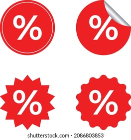 Sale Discount Percent Sticker Set