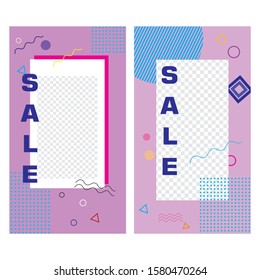 sale and discount post and stories instagram set for your bussiness, sale banner background, instagram template photo, summer sale can use for, website, mobile app.
