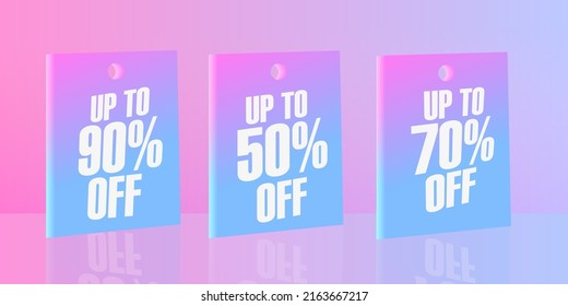 Sale, discount and promo flyer, banner template. Vector illustration for banners with different sizes of discounts for social networks, posters, flyers and newsletters.