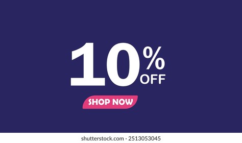 Promoção de desconto de VENDA definido feito de números 10% OFF desconto isolado no fundo azul.