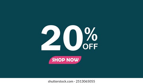 Promoção de desconto de VENDA definido feito de números 20% OFF desconto isolado no fundo azul lite.