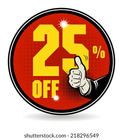 Sale discount sign, vector illustration
