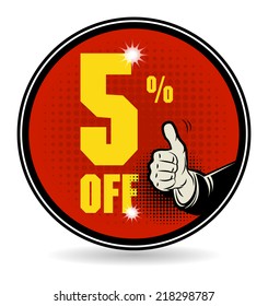 Sale discount sign, vector illustration