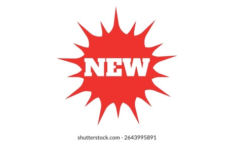 Sale or discount sticker, NEW shopping labels, red star icon with the inscription NEW, special offer price tag, wavy edge circle sticker for price, stickers burst star, NEW sales promotion bubble
