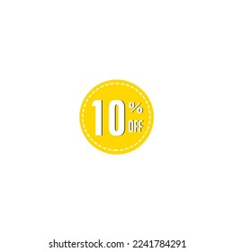 Sale and discount tag. Price discount icon. 10 percent vector illustration on white background.