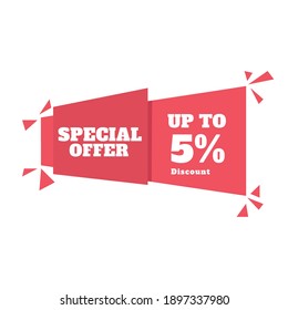 Sale Discount Tag. Special Offer Price Sign, Discount 5% OFF