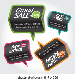 sale & discount tag, speech bubbles