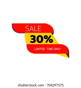 Sale or Discount vector banner. Flat design.