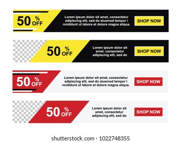Sale discounts. Four vector web banners