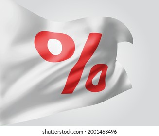 sale and discounts on vector 3d flag isolated on white background