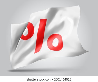 sale and discounts on vector 3d flag isolated on white background