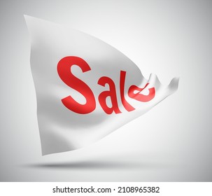 sale and discounts on vector 3d flag isolated on white background