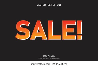 Sale editable text effect, editable text 3d style