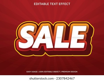 sale editable text effect template with abstract background and 3d style use for business brand and logo