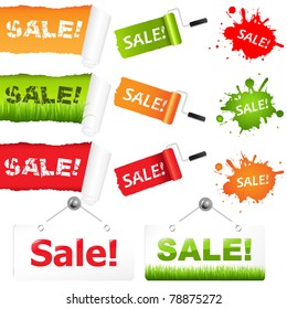 Sale Elements, Isolated On White Background, Vector Illustration