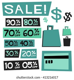 Sale Elements (Vector Illustration Design Template)