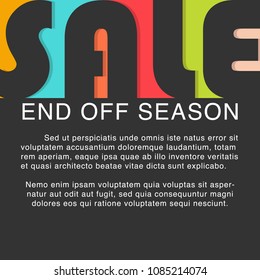 Sale end off season. Sale design template vector