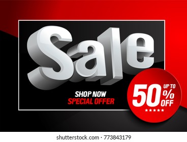 Sale, End of Season, special offer, poster design template, vector illustration