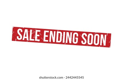 Sale ending soon Red Rubber Stamp vector design.