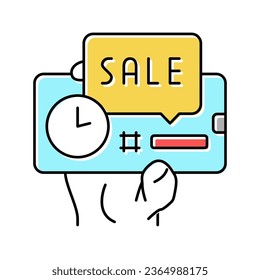 sale ephemeral color icon vector. sale ephemeral sign. isolated symbol illustration