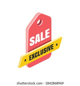 Sale exclusive. Vector 3d isometric, color web icons set, new flat style. Creative illustration, idea for infographics.