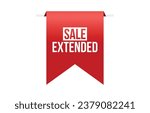 sale extended banner design. sale extended icon. Flat style vector illustration.