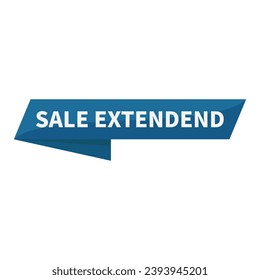 Sale Extended In Blue Parallelogram Rectangle Ribbon Shape For Promotion Social Media Business Marketing Information
