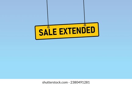 Sale extended button banner sign. Label speech bubble Sale extended on blue background. Vector illustration