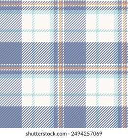 Sale fabric seamless tartan, harmony background check pattern. Mat textile plaid vector texture in sea shell and snow colors palette.